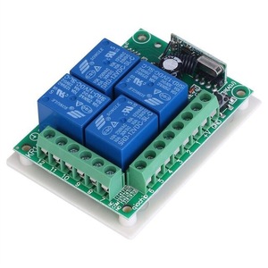 Universeller drahtloser Fernbedienung schalter DC 12V 4CH Relais Empfänger modul Mit 4-Kanal-HF-Fernbedienung 433-MHz-Sender - Product Image 2