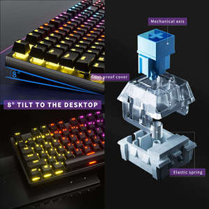 ゲーマーデスクトップPCコンピュータ用ミニ有線RGBLEDメカニカルゲーミングキーボードOEM USB87キー - Product Image 6