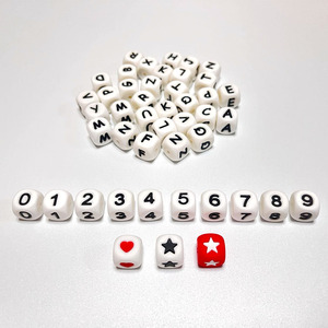 Sản phẩm mới Silicone thư mọc răng hạt bán buôn cấp thực phẩm Silicone Teether hạt cho núm vú Vòng đeo tay làm - Product Image 1