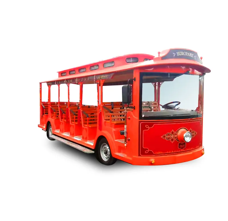 Alto costo prestazioni a bassa velocità carrello elettrico 23 persone elettrico Mini Bus passeggeri con sedili in legno