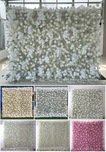 ของตกแต่งงานแต่งงานสุดหรูลายดอกยิปโซฟิลา8FT <span class=keywords><strong>x</strong></span> 8FT 5D ฉากหลังติดผนังผ้าม้วน7D ผ้าเทียมรูปดอกไม้ประดิษฐ์ติดผนังดอกกุหลาบ