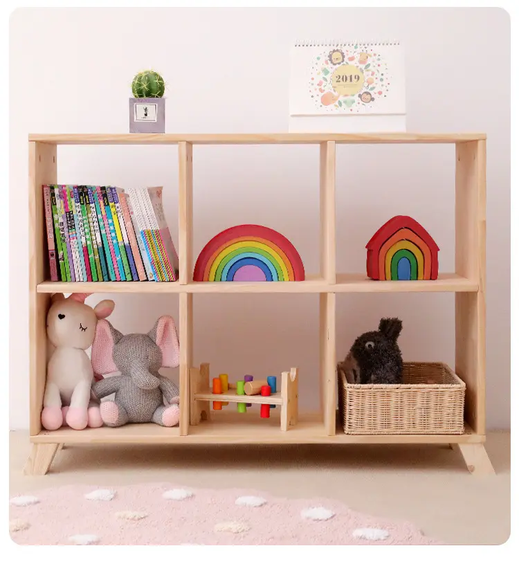 Montessori Speelgoed Opslag Kubus Plank-Handgemaakte Speelgoed Opslag-Montessori Houten Meubels-Houten Speelgoed Organizer-Boekenplank