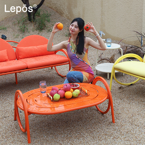 नए डिजाइन आधुनिक पैटियो लोवेसइट विला आंगन बालकनी गार्डन दो-सीटर सेट त्वरित सुखाने कपड़े एल्यूमीनियम आउटडोर सोफा - Product Image 5