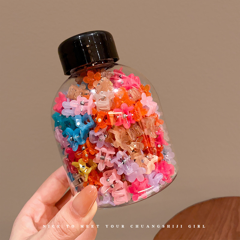 Floral Mixed Color Jelly Hair Clips 50pcs Barrel