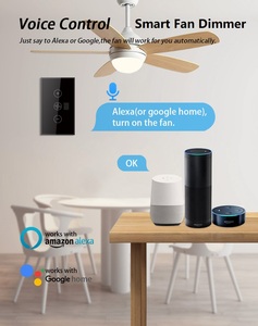 Smart Wifi Fan Speed Control Switch for Fan Dimmer Wireless <strong>AU</strong> US Tuya App Tempered Glass Panel <strong>Remote</strong> Voice Alexa Google Home - Product Image 3