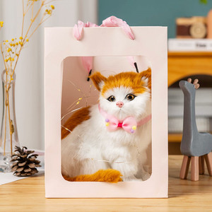 ของเล่นตุ๊กตาแมวเหมือนจริง,ตุ๊กตาขนนุ่มและตุ๊กตาแมวเหมือนแมวจริงแมวมอ EW Call Plush ตกแต่งของขวัญแมวสัตว์เลี้ยงน่ารัก - Product Image 4
