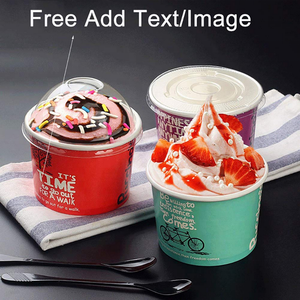 Customized Pattern Printing Biodegradable Disposable <strong>3</strong> <strong>Oz</strong> 12 <strong>Oz</strong> 24 <strong>Oz</strong> Frozen Yogurt 390ml Bowl Ice Cream Dessert Paper <strong>Cup</strong> - Product Image 6