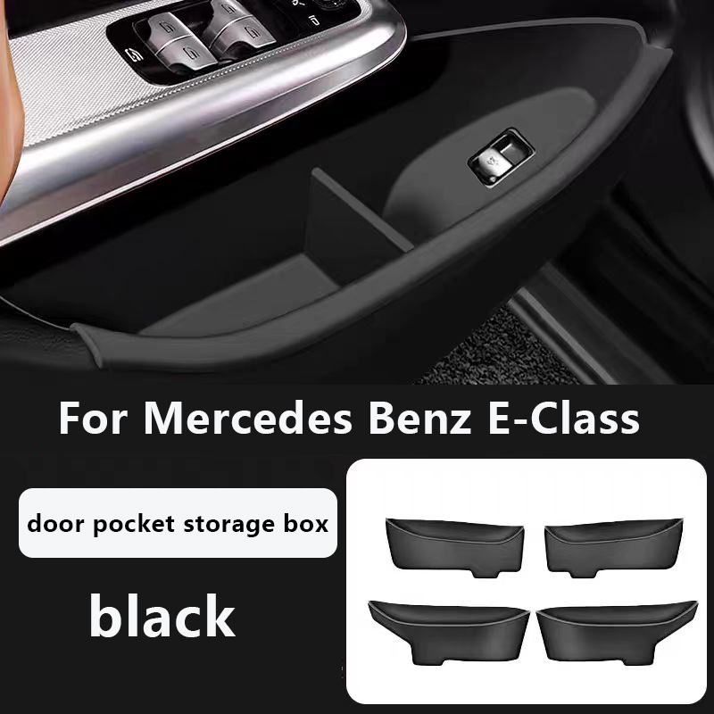Boîte de rangement de poche de porte noire pour Mercedes Benz Classe E