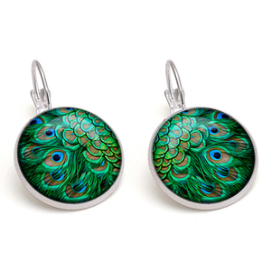 Boucles d'oreilles pendantes en macramé, plume de paon et poulet, pour femmes, vente en gros, tendance, 2020