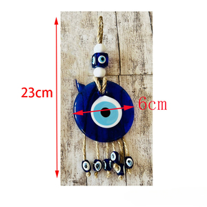 Sıcak satış Handwoven Turkiye şeytan gözü büyük kolye mavi cam nazar duvar asılı süs iyi şanslar aksesuarları - Product Image 6