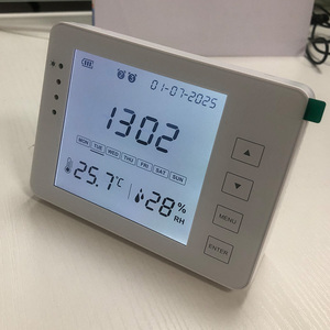 Monitor de clima y reloj despertador 6 en uno Termómetro inteligente Hidrómetro digital con fecha de hora Año Mes Pantalla