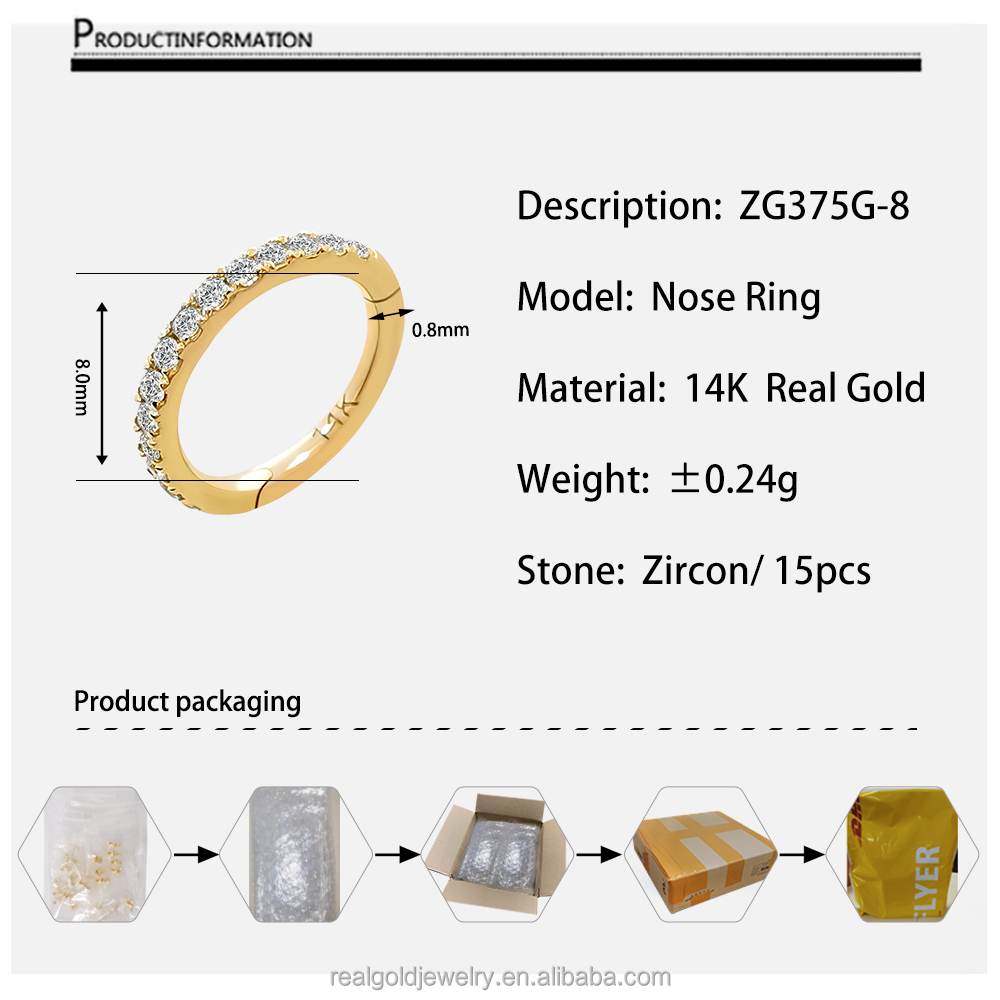 14K Yellow Gold Zircon ZG375G-8