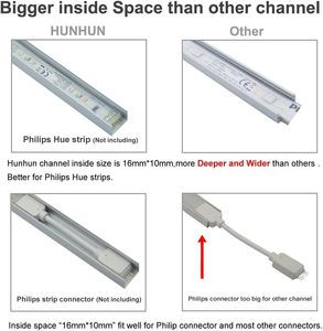 Kesilebilir artı boyutu U şekli LED alüminyum kanal sistemi sütlü kapak uç kapakları montaj klipleri akıllı şerit ışıkları - Product Image 4