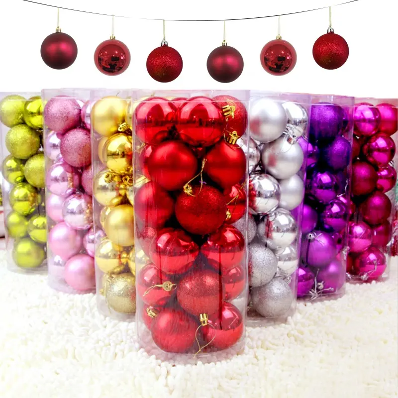 Custom infrangibile albero di natale matrimonio accessori per festa di compleanno decorazioni ornamenti regalo Mini palle di plastica con luci