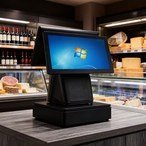 완전한 POS 시스템 세트 15.6 "듀얼 터치 POS 컴퓨터 인텔 코어 I3 4 세대 4GB/64GB SSD 안드로이드/Win10/11 소매 용 - Product Image 1