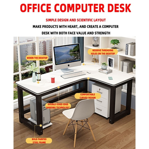 Escritorio de mesa de ordenador en forma de L de esquina para el hogar, escritorios de oficina económicos modernos simples - Product Image 3