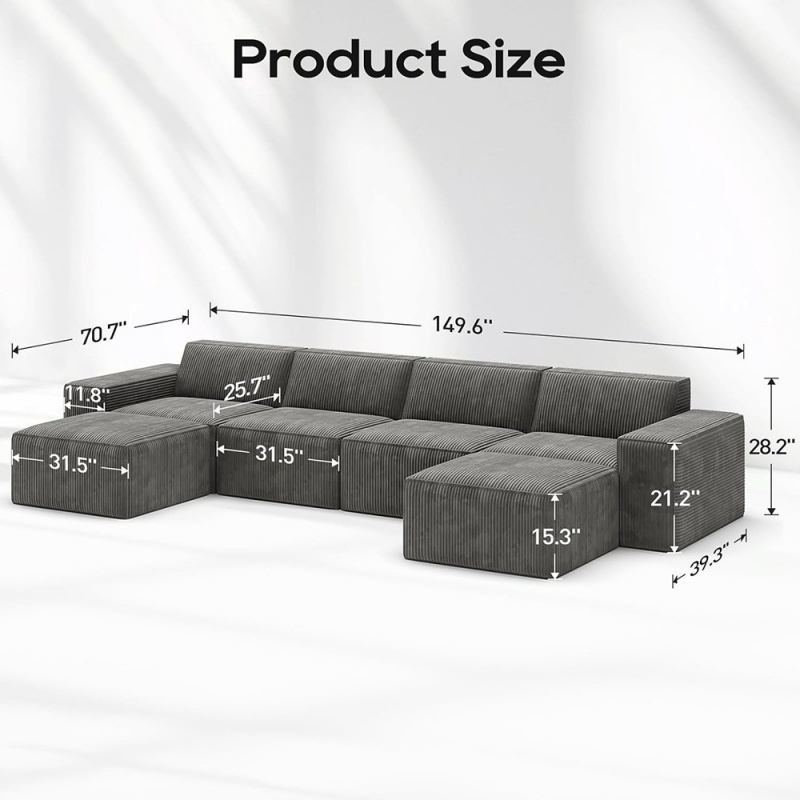 โซฟา Set-4-Seater + ออตโตมัน