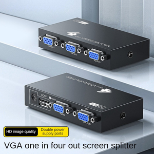 <strong>VGA</strong> Screen <strong>Splitter</strong> <strong>1</strong> in 4 Out 250MHz Computer Host Simultaneously <strong>Outputs</strong> 4 Identical Video Frames 1080p