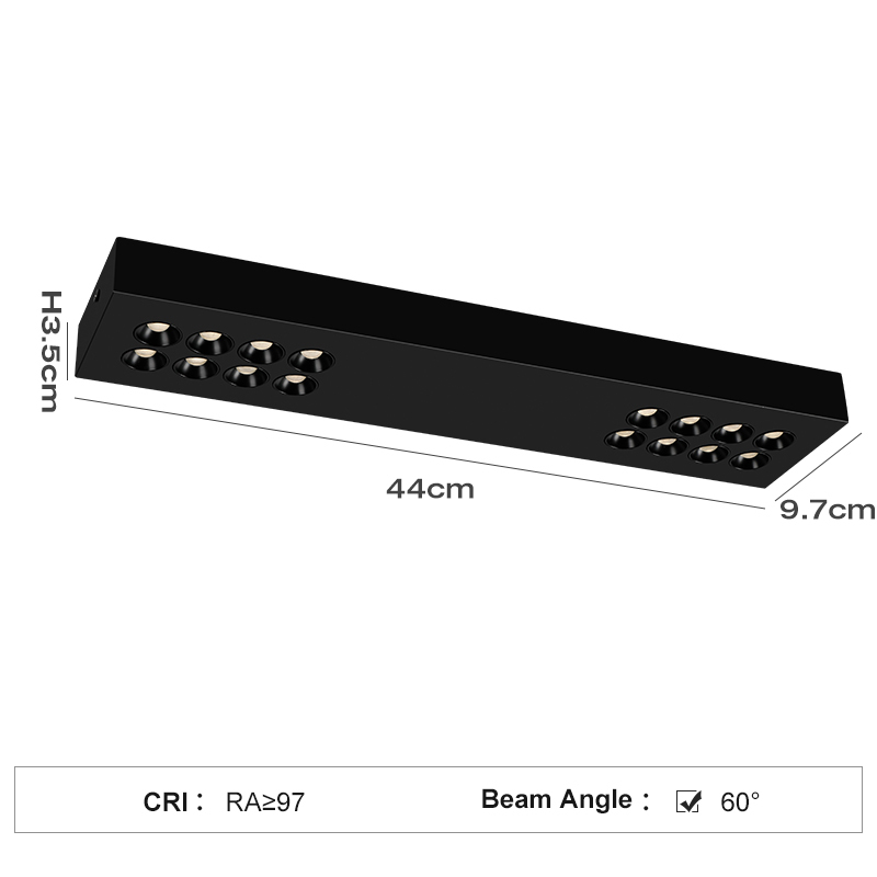 BG38/440mm*97mm*35mm 60° Black