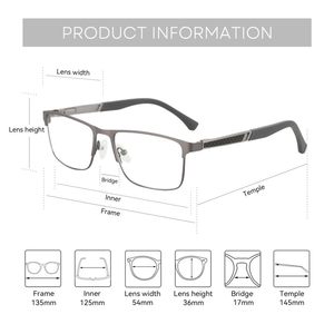 Hochwertige Blaulicht-Lesebrille für Männer Computer leser Trendy Square Metal Frame Blends chutz Feder scharnier Kohle faser