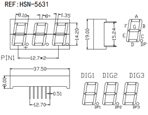 3-digitale digitale Röhre 0,56-Zoll 7-Segment-Digitalanzeige mit hochwertiger super hellgrüner Farbe für elektrische Produkte - Product Image 5