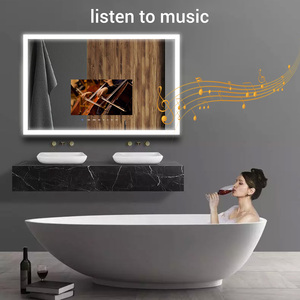 Espejo de tocador iluminado con luz LED para baño, con altavoz BT, antivaho, impermeable, sistema Android, espejos mágicos - Product Image 4