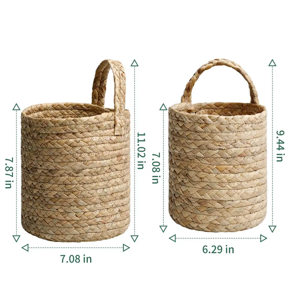 Pot de plante suspendue en jute, sac de rangement en jonc de mer tissé pour stocker des fleurs des plantes