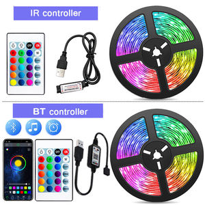 5050 Rgb 5 В, гибкая Usb Светодиодная лента, комплект 24 ключа, ИК пульт дистанционного управления и Bluetooth, приложение, синхронизация музыки, 5 м, светодиодная лента - Product Image 2