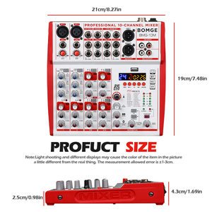 Mezclador de audio BMG-10M para dj, interfaz de audio de 10 canales, transmisión en vivo, con 24 DSP, usb, 100V/240V - Product Image 4
