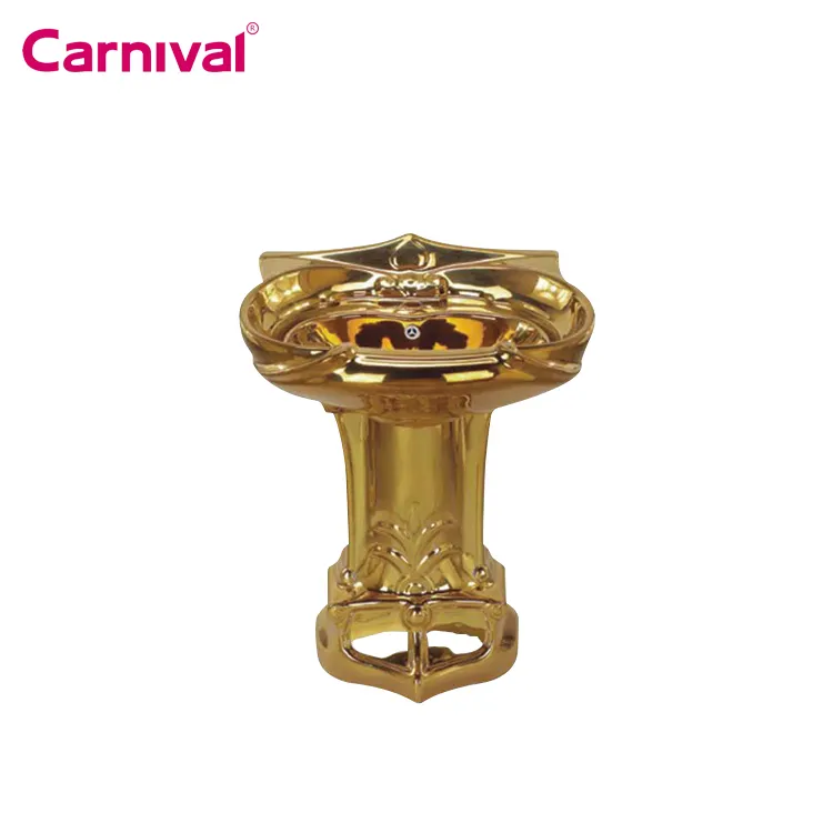 Indischen stil gold überzogene retro waschbecken luxuriöse sockel becken