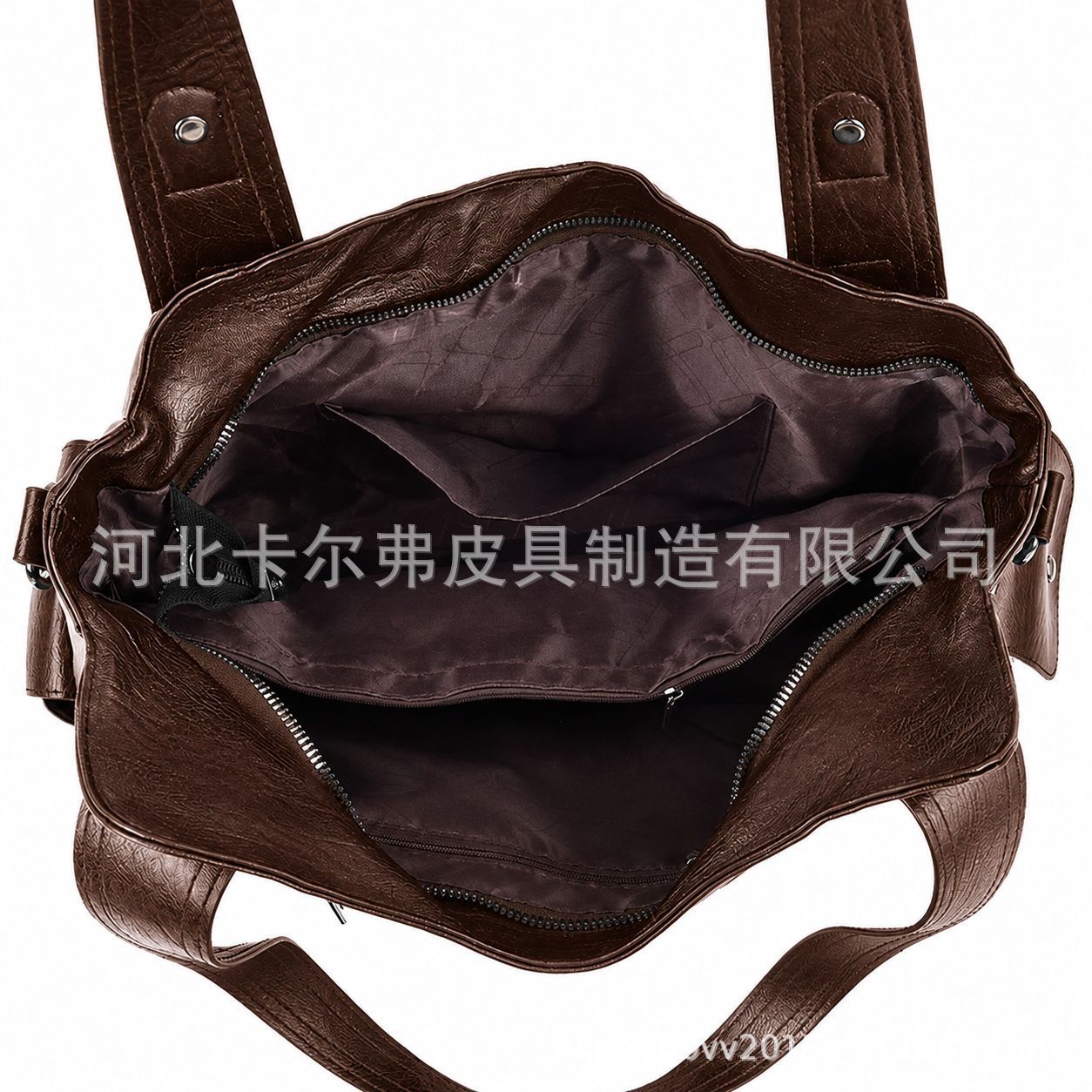 Coffee color (single-layer zipper with middle divider)