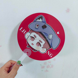 Kpop พัดมือแฟนๆสองด้าน K-Pop ปรับแต่งภาพตัวเองพิมพ์แฟนๆมือรอบรั้วพลาสติก - Product Image 5