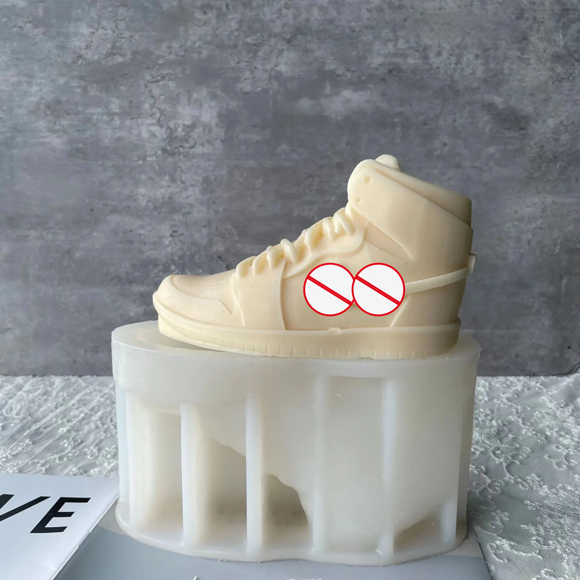 Candela decorativa personalizzata in cera di soia naturale candela regalo candela che fa 3D Sneakers alte stampo 6 forme scarpe stampo candela in Silicone