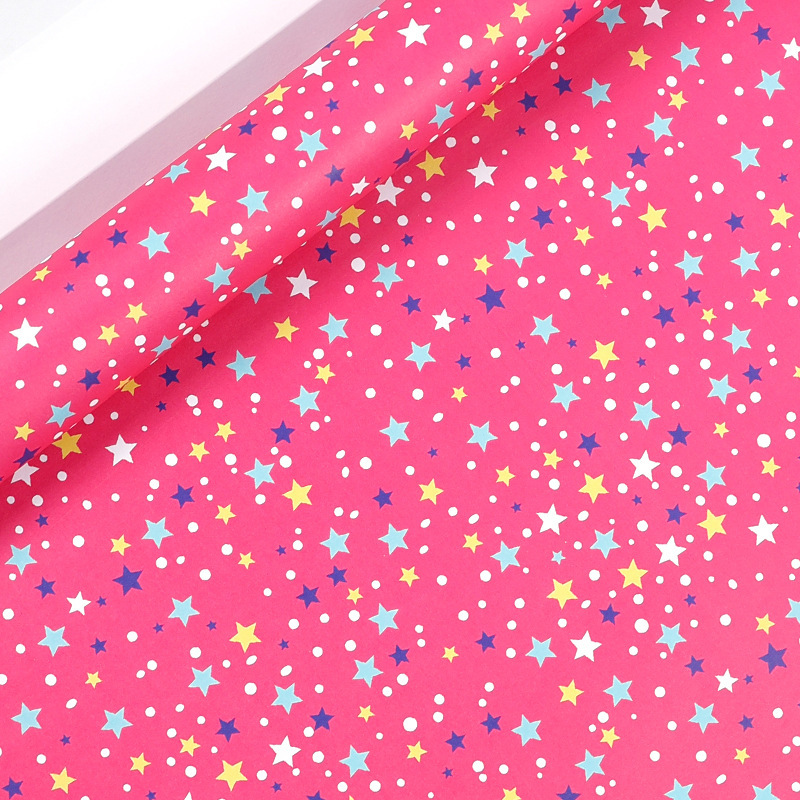 multicolored stars on a pink background