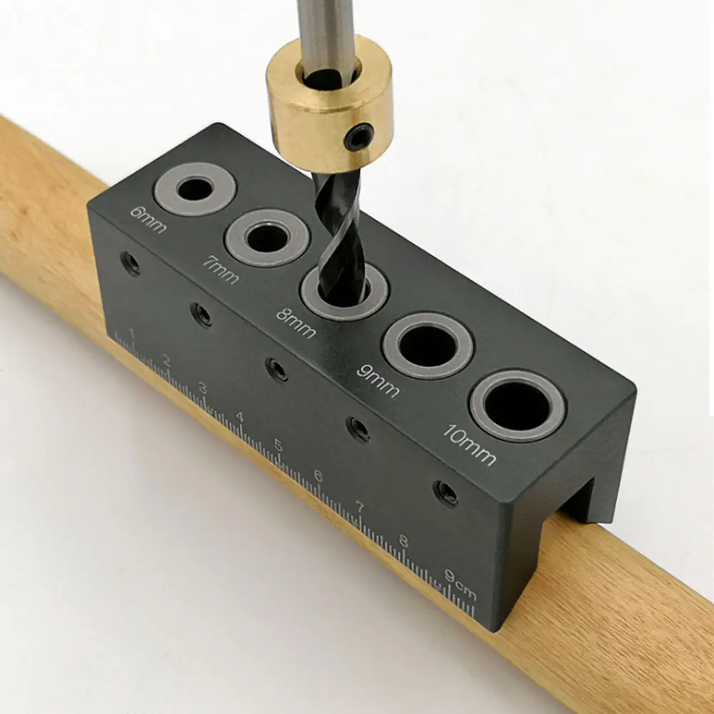 Trabajo de la madera agujero golpe tubo redondo ángulo recto guía de broca tubo redondo agujero del perforador DIY del agujero de herramienta para trabajar la madera