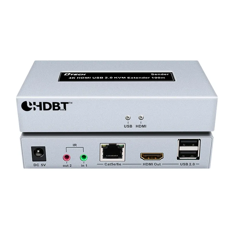 Yotdtech — extension hdmi kvm, dispositif de vidéo 4K HD, extension hdmi 100M IR, avec câble unique, USB 2.0 KVM