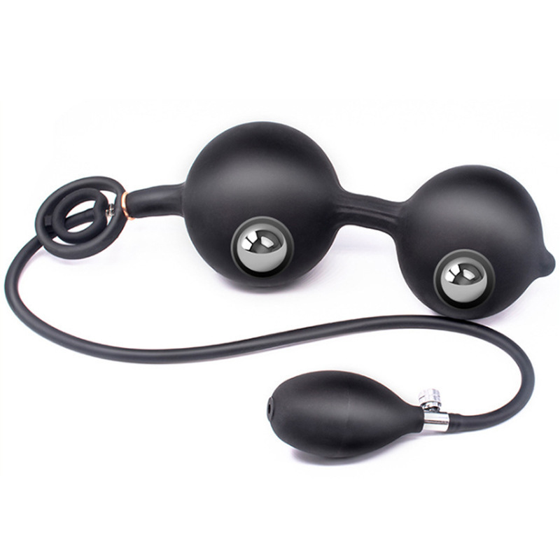 Plug anale gonfiabile a doppia perla