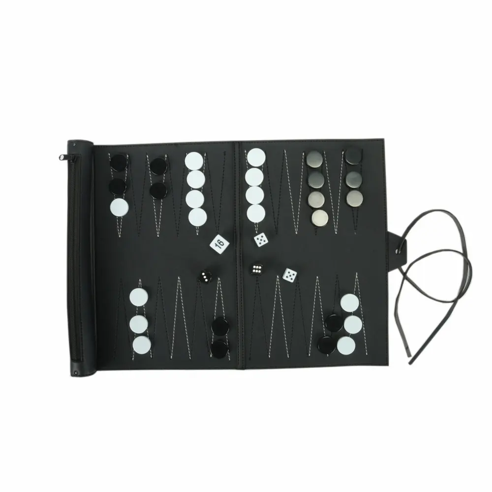 Hochwertiges Leder PU Backgammon Spielset