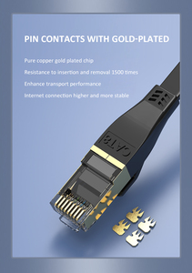 Rj45 ethernet cat8 ftp כבל שטוח 8 כבל תיקון חוט 8 כבל תיקון חוט מגן גמיש 40 גרם 2000mhz 0.5 מ-30 מ 'אורכי אופציונלי