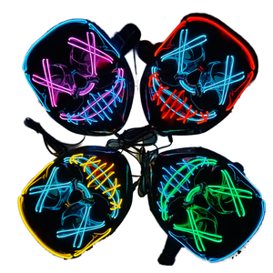 HF Halloween LED Cold Light Props Werewolf Killing Party Mask <strong>Script</strong> Werewolf Kill Party Jump Tide <strong>Play</strong> V Face Double Color Mask