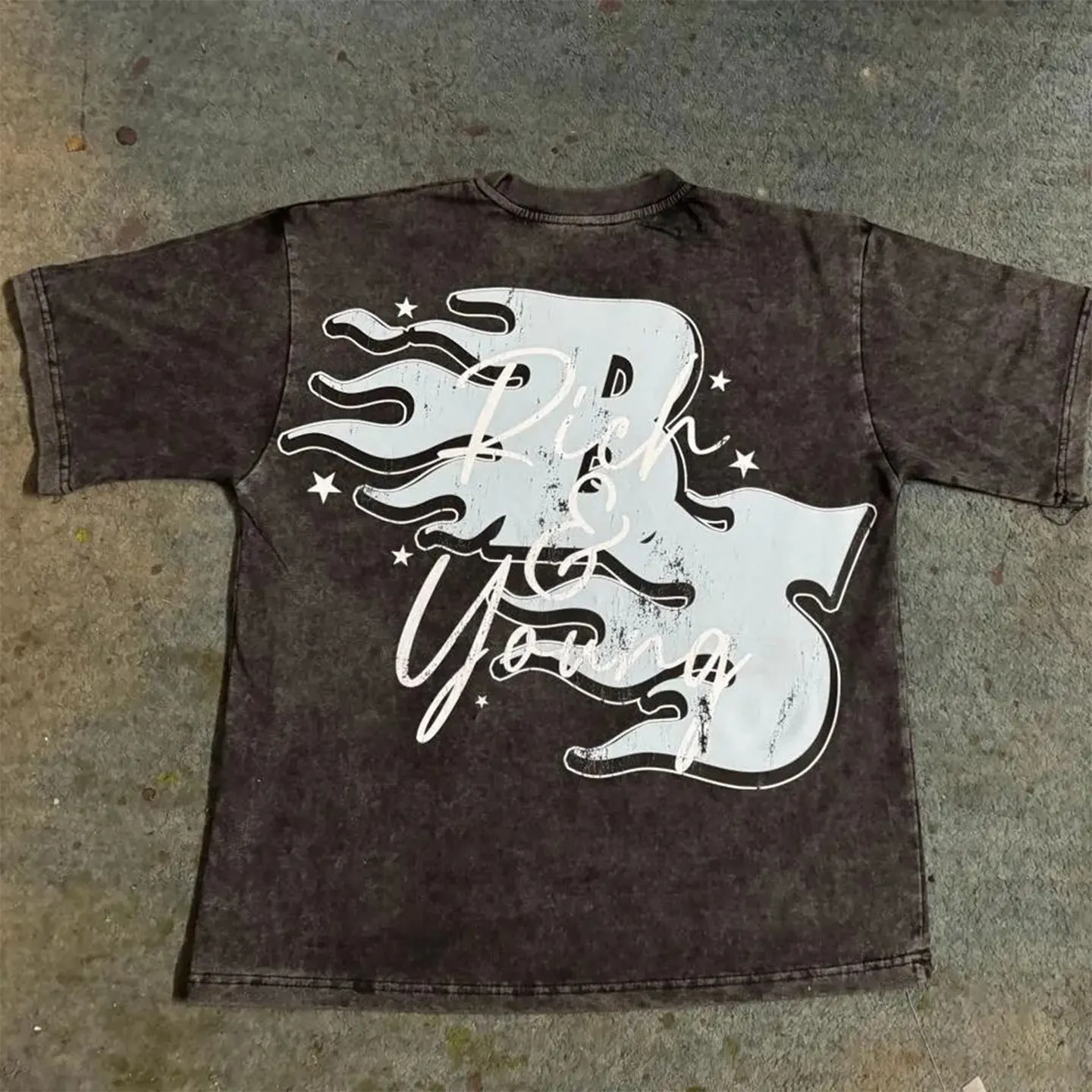 T-shirt en coton avec logo personnalisé du fabricant T-shirt lourd vintage Streetwear T-shirt sérigraphie T-shirt graphique lavé à l'acide