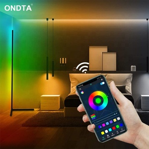 Akıllı LED atmosfer zemin ışık müzik fonksiyonu ile ayakta köşe lambası RGB CCT akıllı uzaktan kumanda App kontrol zemin lambası - Product Image 1