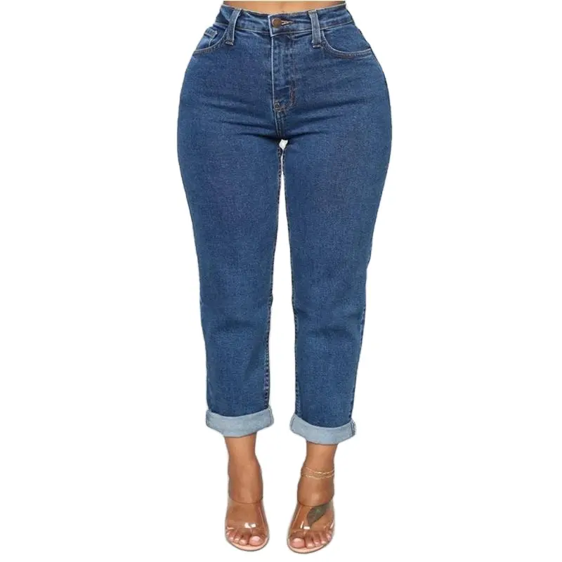 Mulheres Europa Denim Lápis Jeans Zipper Botão Calças Calças Compridas para Mulheres Atacado Nova Moda Casual Jeans