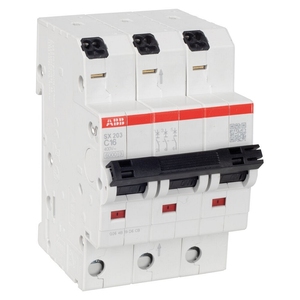 Disyuntor en miniatura, SX203, sistema FLEXLINE, 3 polos, característica C, 3 TE (9019353117)