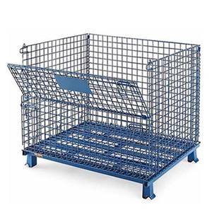 Gran oferta, caja de jaulas de malla de alambre apilable para almacenamiento, contenedor de almacenamiento plegable de acero plegable, contenedor plegable de metal - Product Image 4