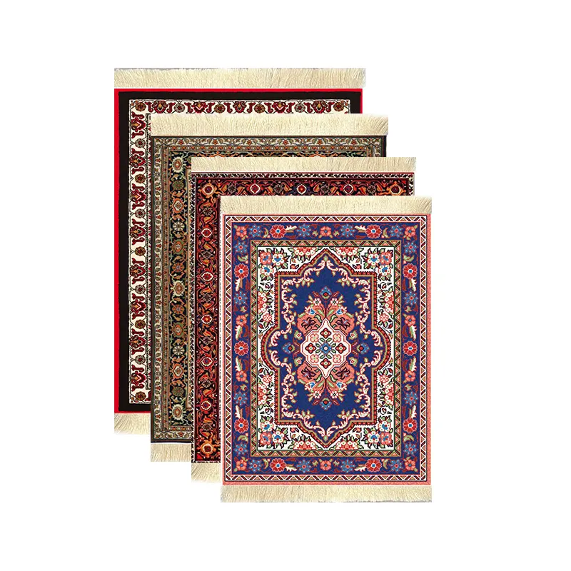 Persian Mini Woven Rug Mat Mouse pad mit Fransen Home Office Tisch dekoration Physikalische Karte New Retro Style Teppich muster Mauspad