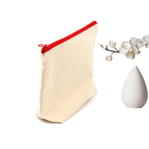 Reusable Cotton Canvas Zipper <strong>Pouch</strong> Bag with Zipper