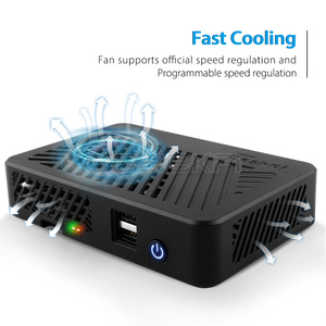 DeskPi Lite Raspberry Pi 4 Gehäuse-Mit Netzschalter/Kühlkörper mit PWM-Lüfter/Dual Full-Size für Raspberry Pi 4B - Product Image 2