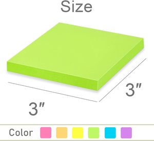 Sticky <strong>Notes</strong> 3x3 Inches Bright Colors Self-Stick Pads Easy to Post for Home Office <strong>Notebook</strong> Sticky <strong>Notes</strong> <strong>Memo</strong> Pad Customs