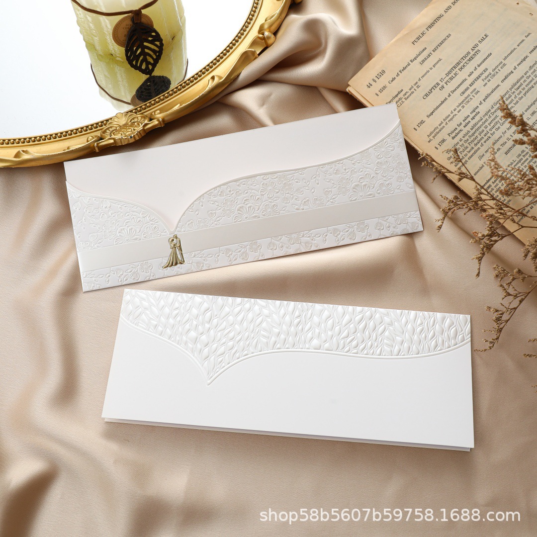 White long strip with gold stamping